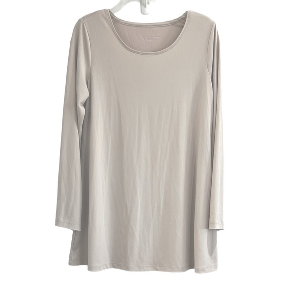 Susan Graver Modern Essentials Tunic Long Sleeve Top Size XS Beige - Picture 1 of 6